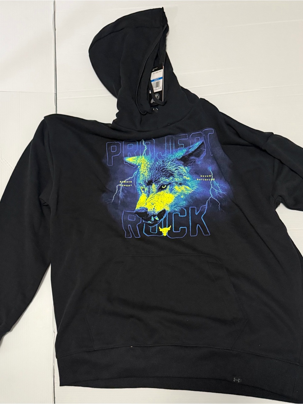 Under Armour Black Hoodie with Neon Wolf Graphic